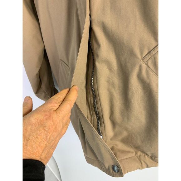 Mens London Fog Limited Ed Size M Winter Coat Removable Lining Hood Khaki 6039 - Picture 2 of 13